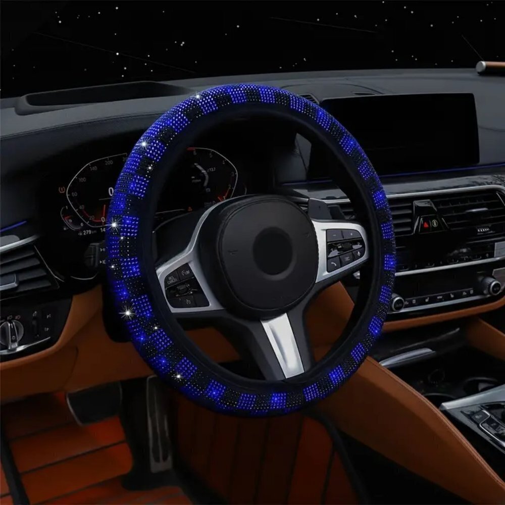 BOGO BLING 4 COLORS Rhinestone Universal Non-slip Steering Wheel Cover Standard